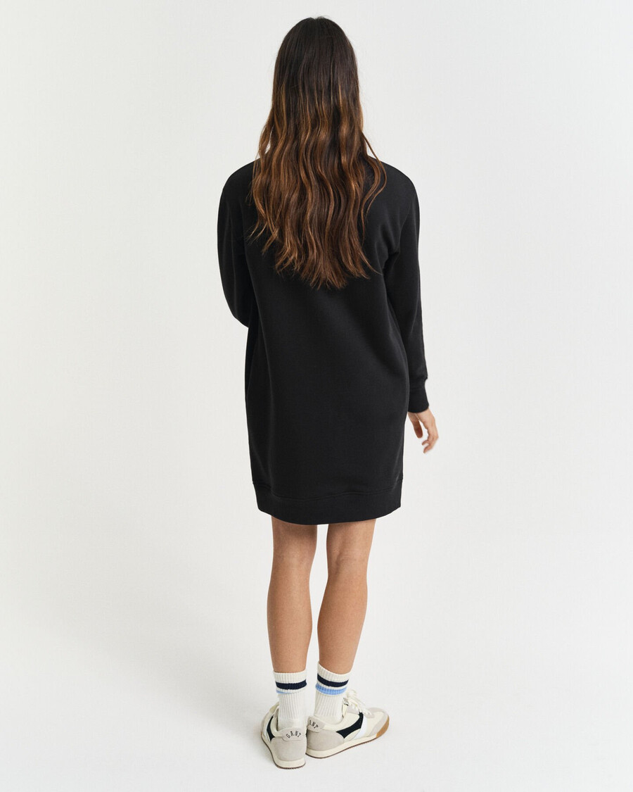 sukienka dresowa shield crew neck – czarna