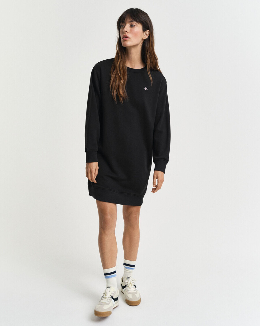sukienka dresowa shield crew neck – czarna