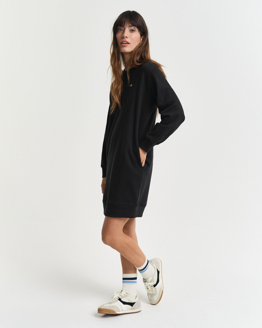 sukienka dresowa shield crew neck – czarna