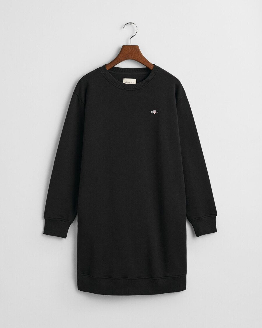 sukienka dresowa shield crew neck – czarna