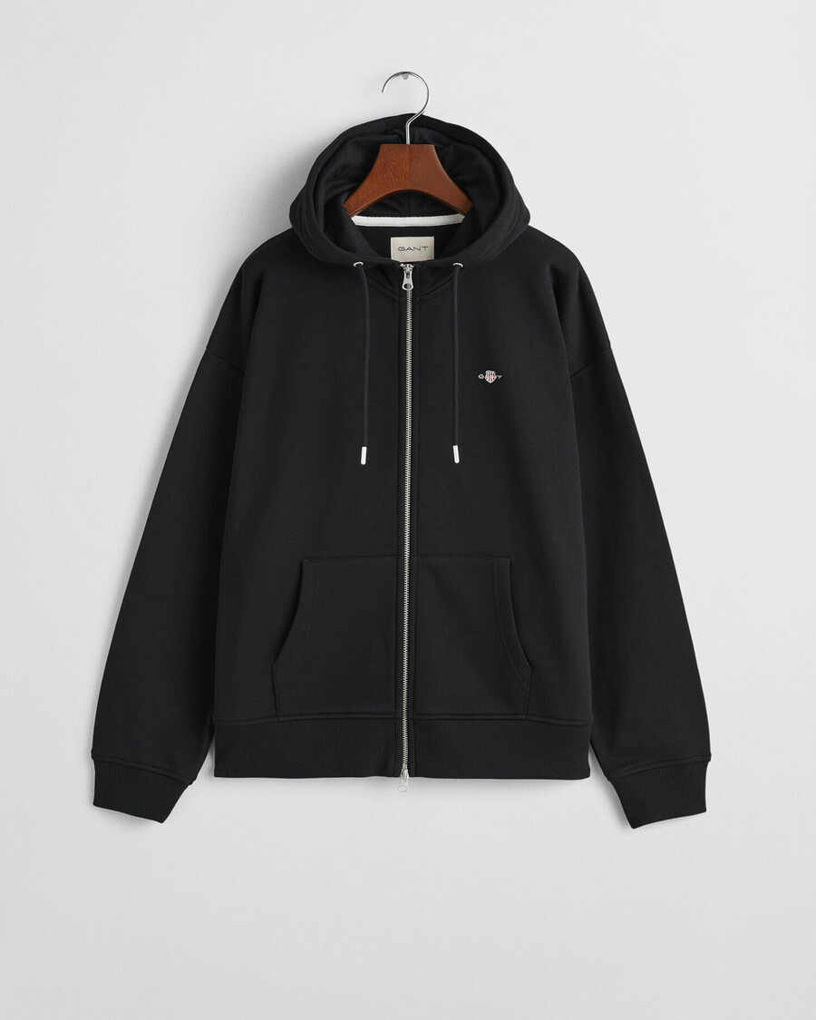 bluza z kapturem shield zip – czarna
