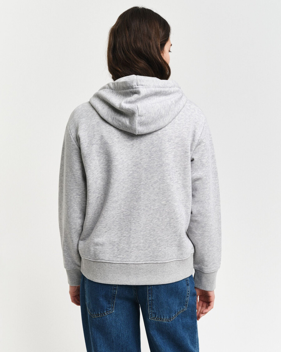 bluza z kapturem shield zip – jasnoszary melanż