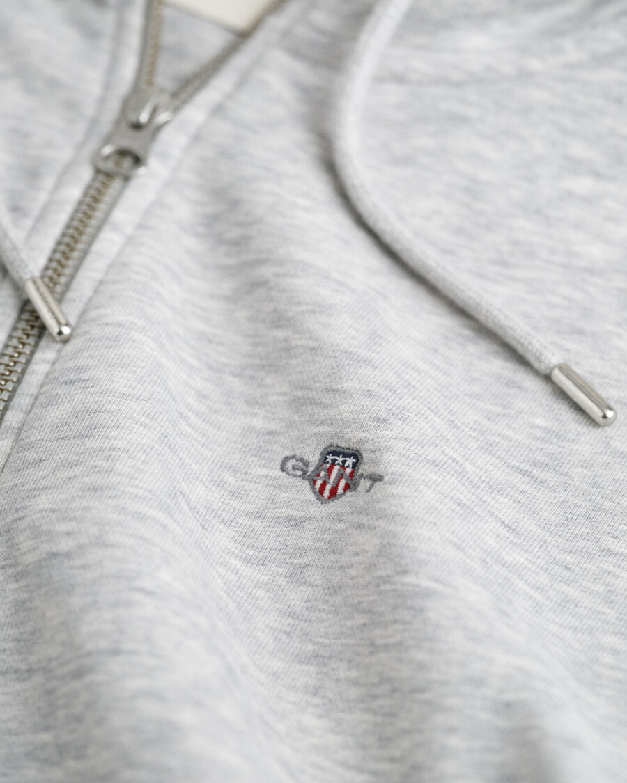bluza z kapturem shield zip – jasnoszary melanż