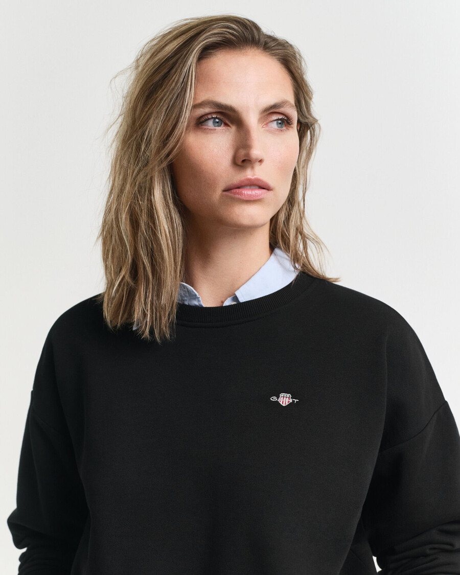 bluza z okrągłym dekoltem shield – czarna