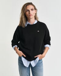 bluza z okrągłym dekoltem shield – czarna