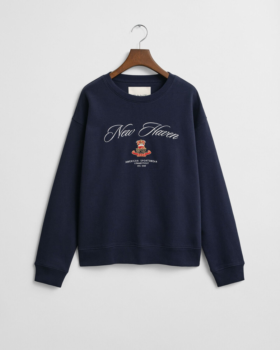 bluza z okrągłym dekoltem crest graphic – wieczorowy błękit