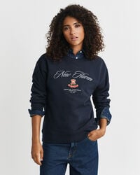 bluza z okrągłym dekoltem crest graphic – wieczorowy błękit