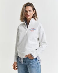 bluza graficzna z zamkiem błyskawicznym w kolorze skorupki jajka