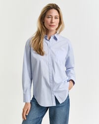 luźna klasyczna koszula popelinowa – jasnoniebieska