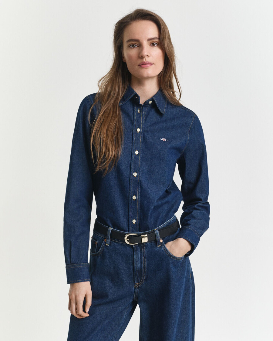 koszula dżinsowa regular fit - ciemnoniebieska
