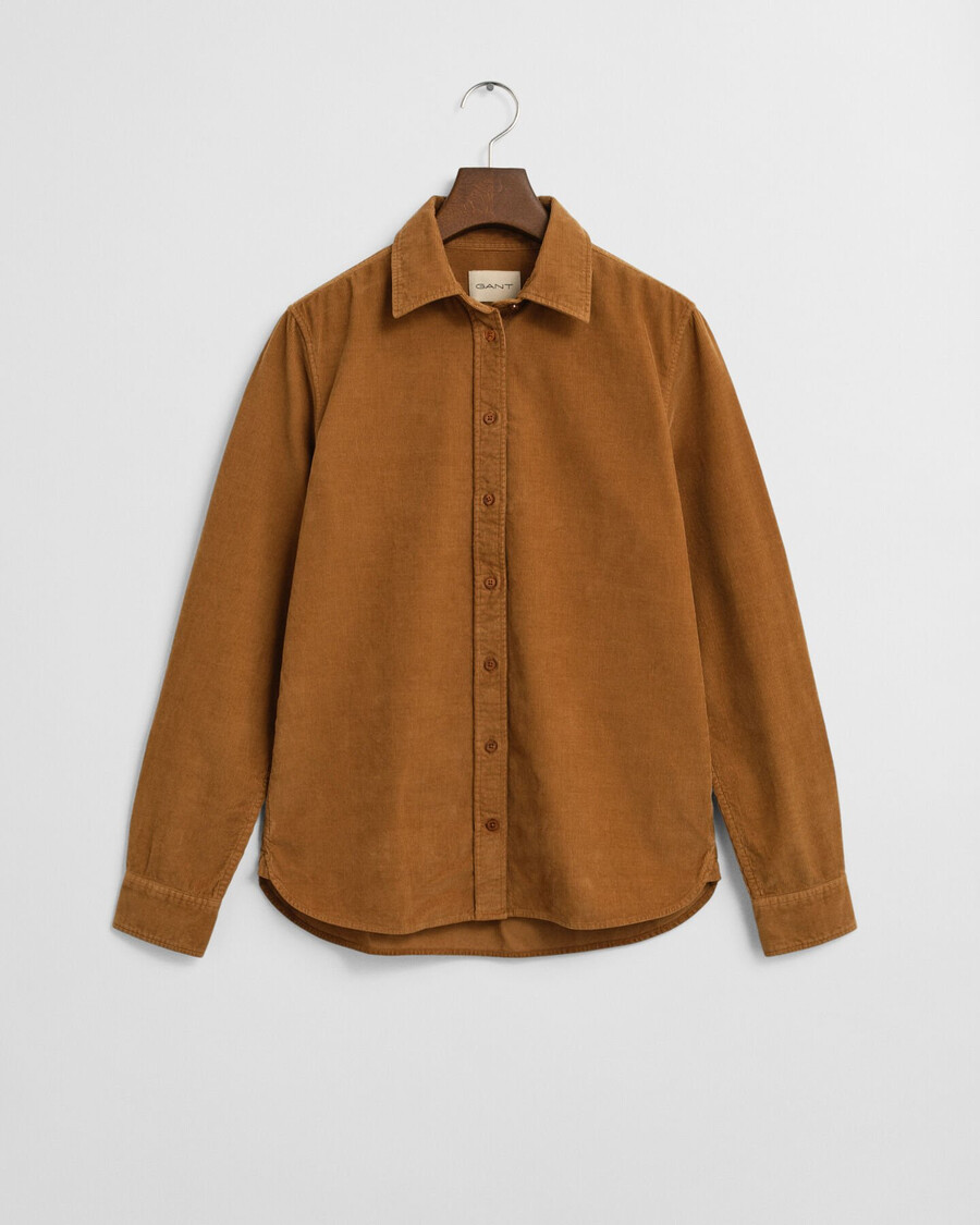 koszula sztruksowa o regularnym kroju – whiskey brown