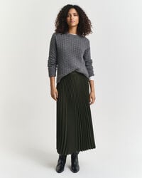 spódnica plisowana midi – ciemna zieleń mchu