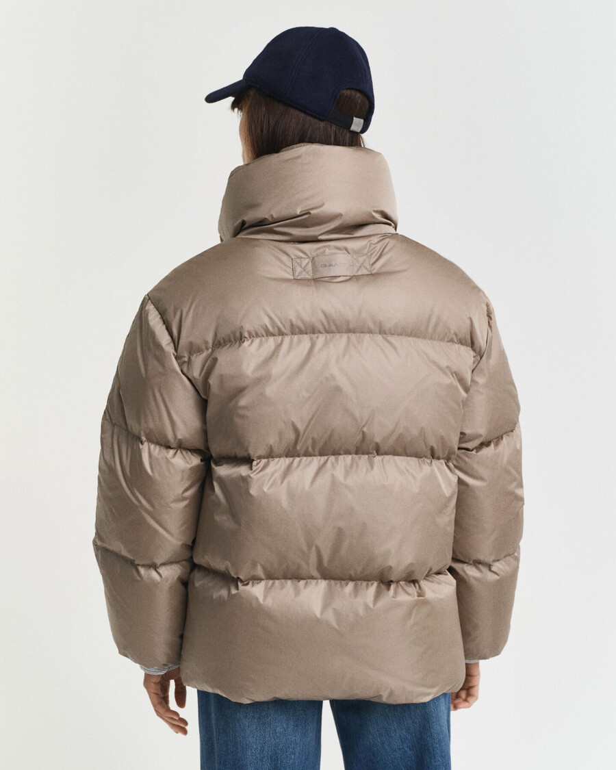 kurtka puchowa relaxed fit - taupe beige