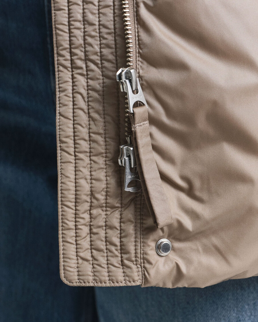 kurtka puchowa relaxed fit - taupe beige