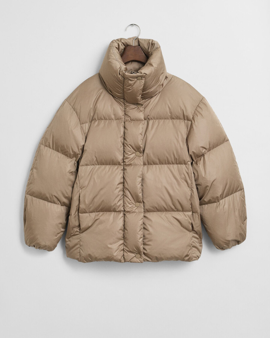 kurtka puchowa relaxed fit - taupe beige