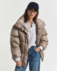 kurtka puchowa relaxed fit - taupe beige