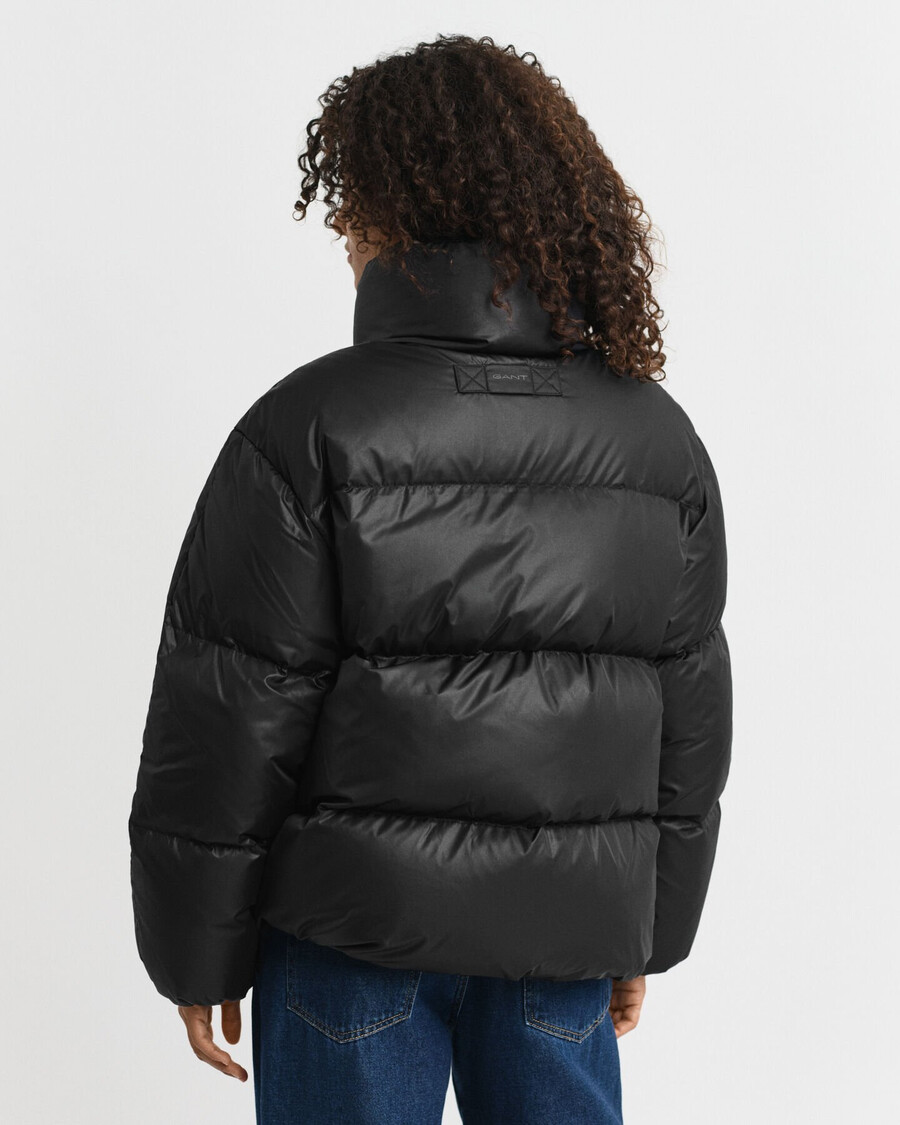 kurtka puchowa relaxed fit - czarna
