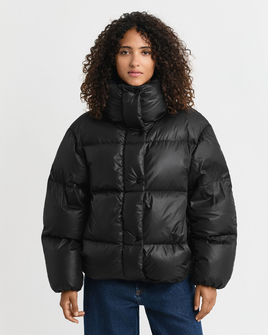 kurtka puchowa relaxed fit - czarna