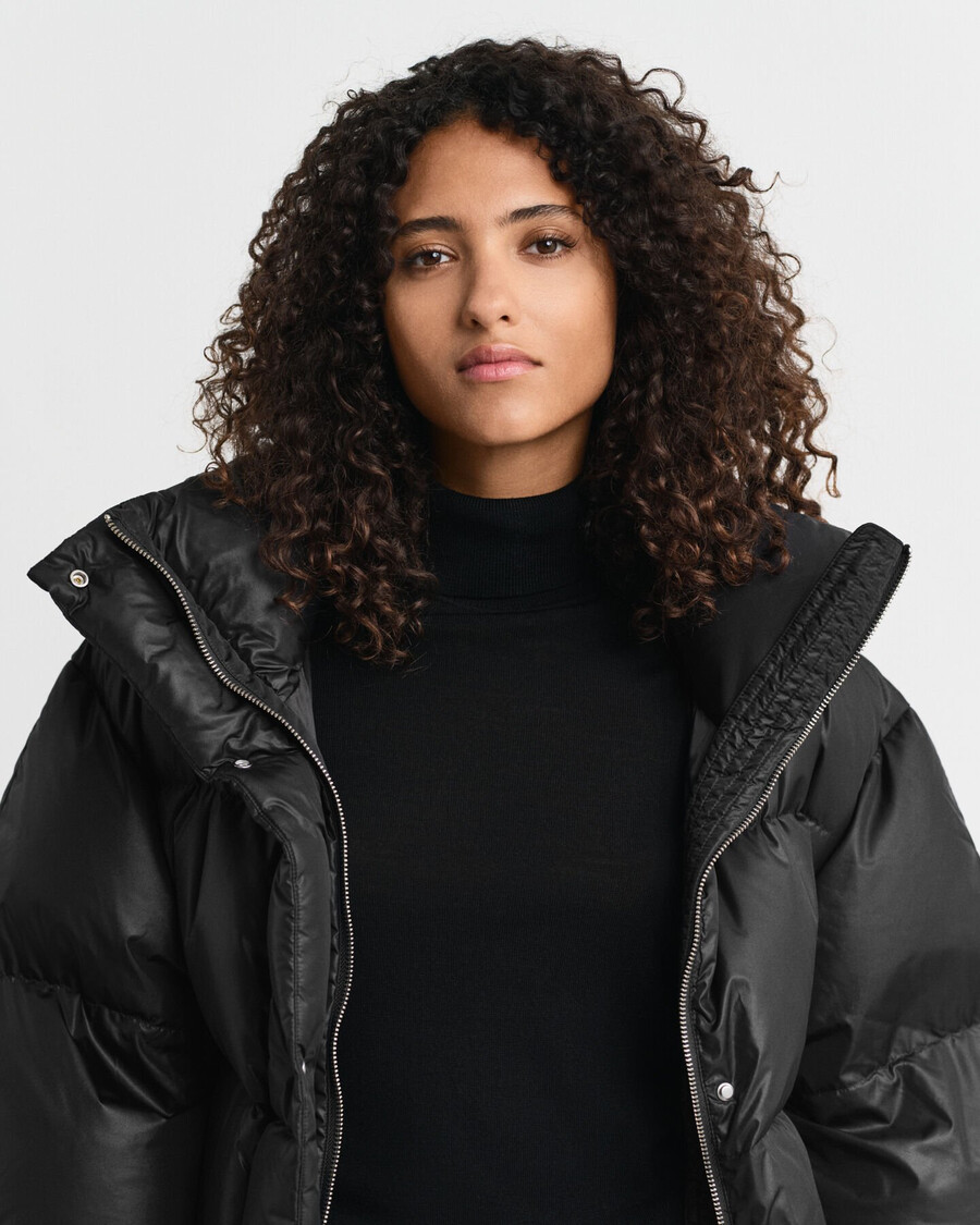 kurtka puchowa relaxed fit - czarna