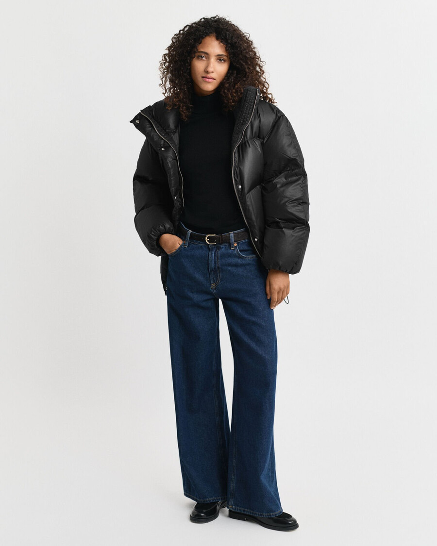 kurtka puchowa relaxed fit - czarna