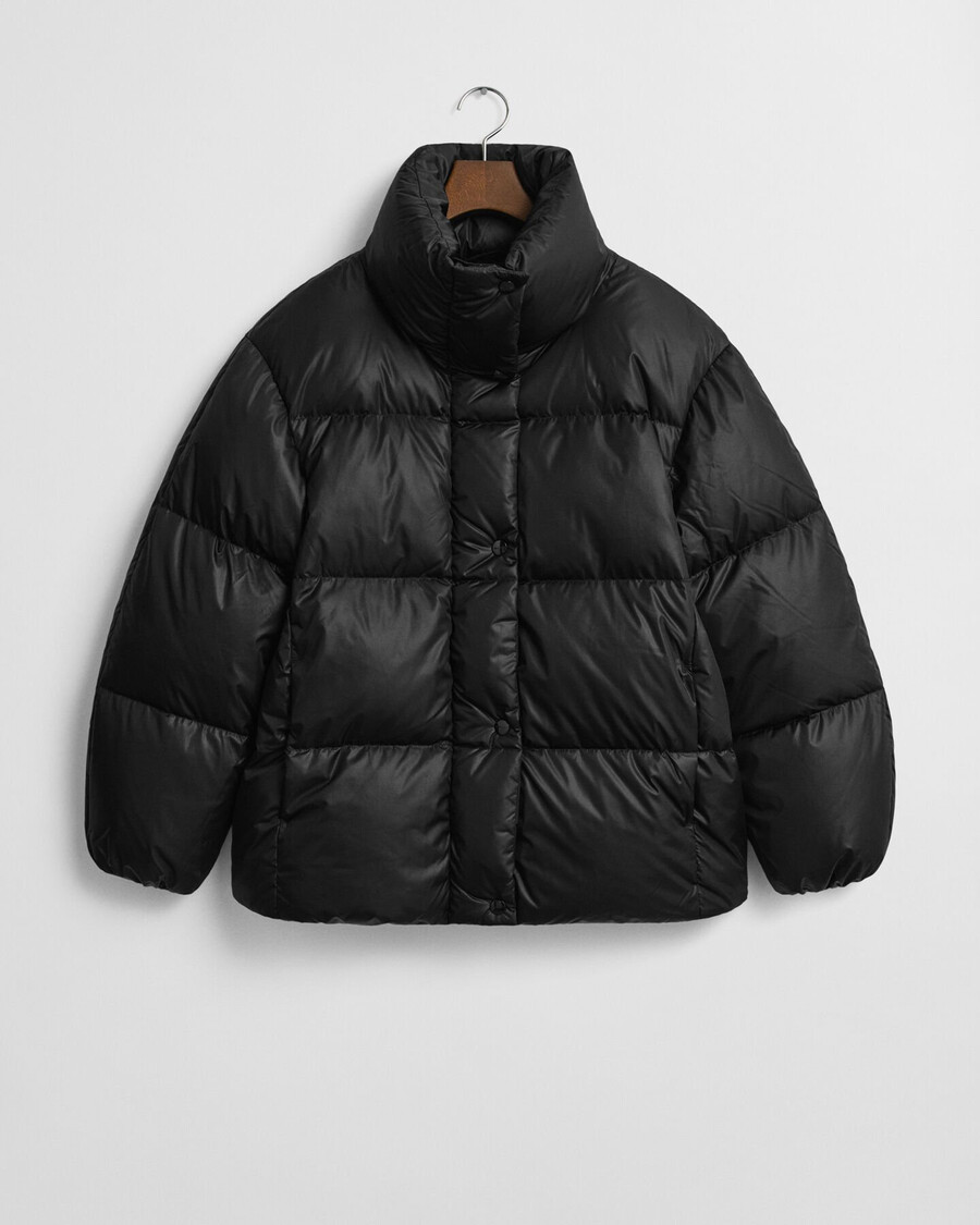kurtka puchowa relaxed fit - czarna