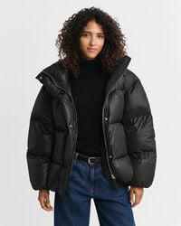 kurtka puchowa relaxed fit - czarna