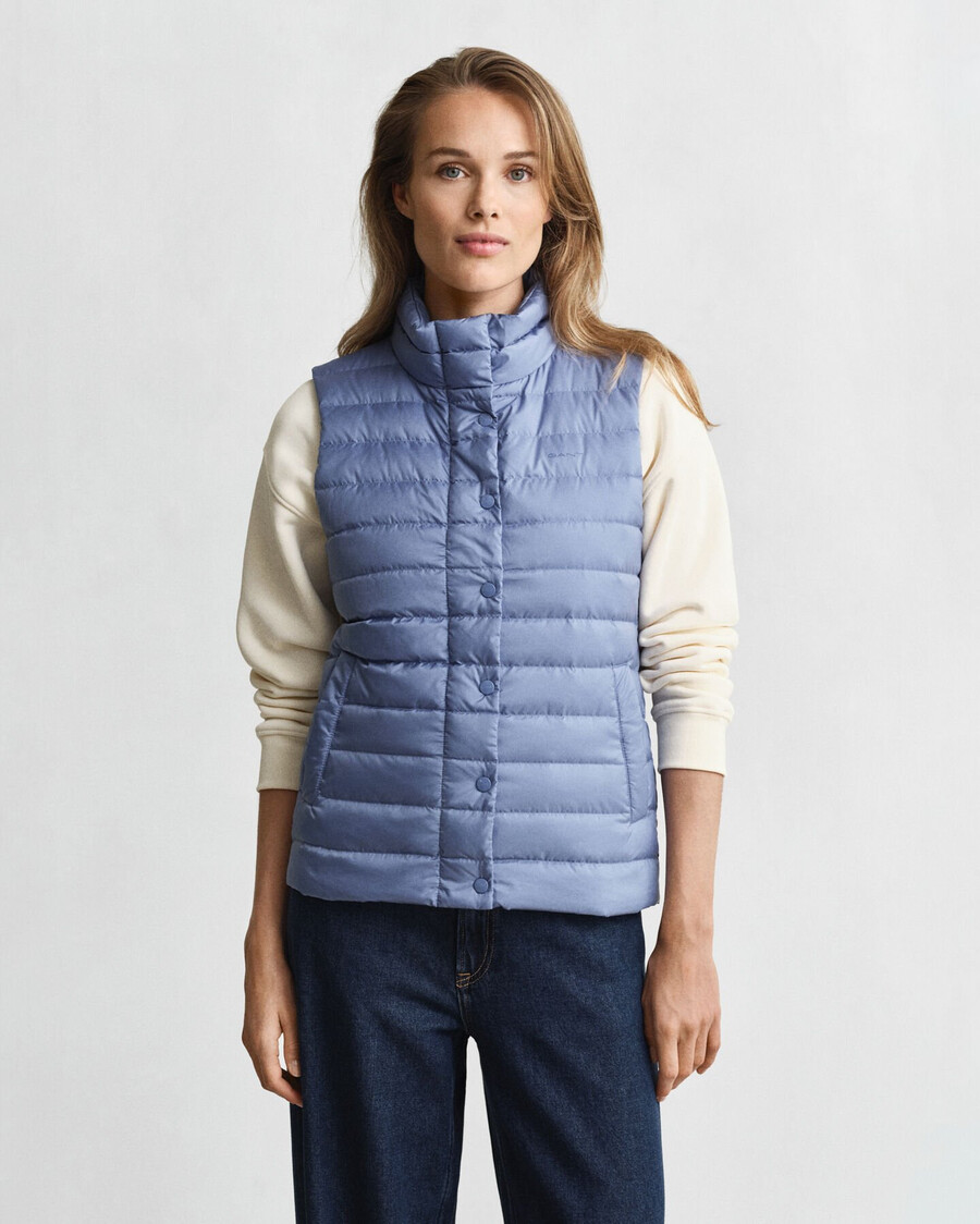 lekka kamizelka puchowa – sprany denim