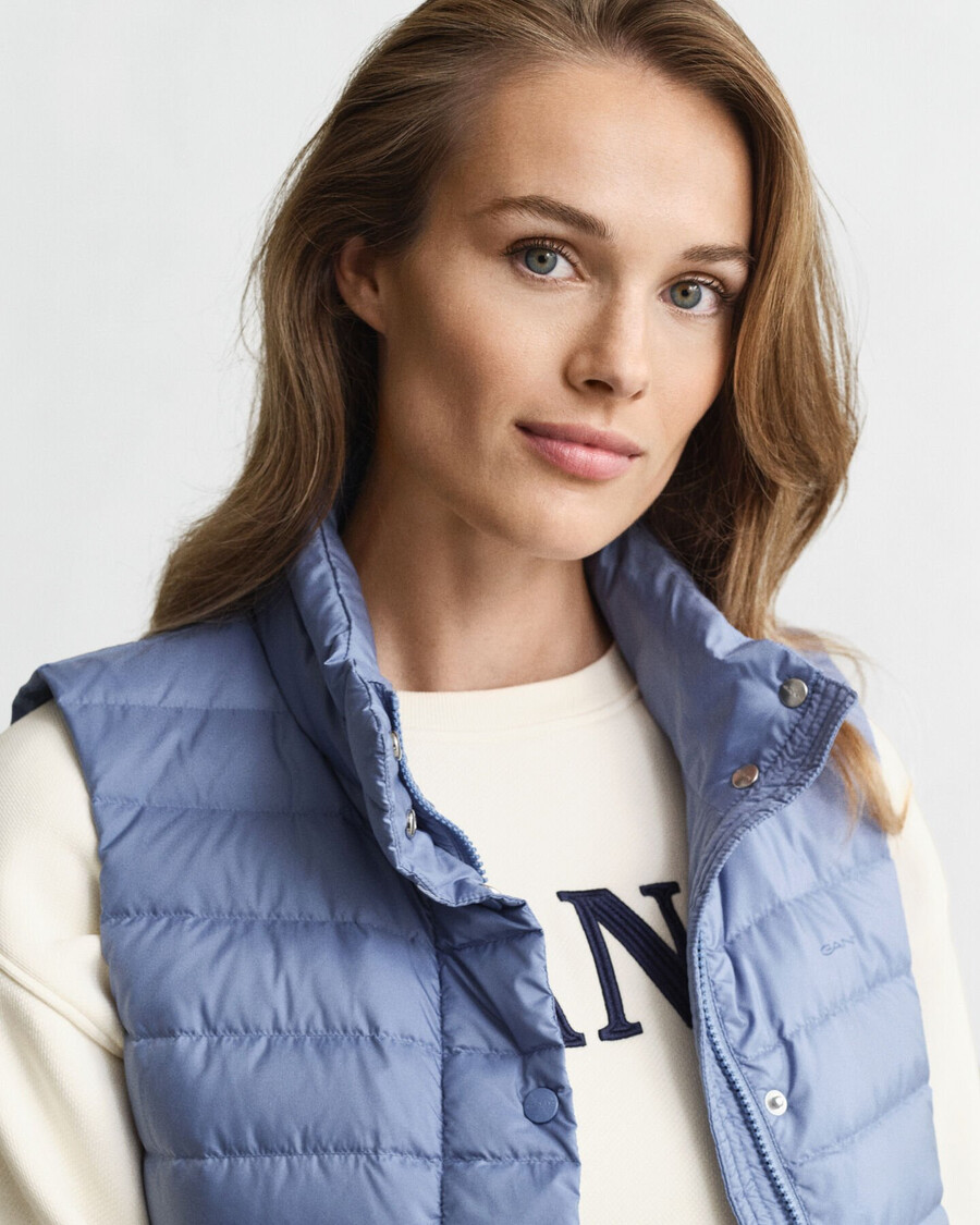 lekka kamizelka puchowa – sprany denim