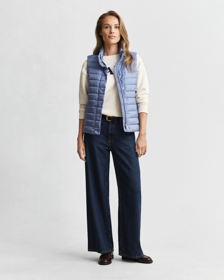 lekka kamizelka puchowa – sprany denim