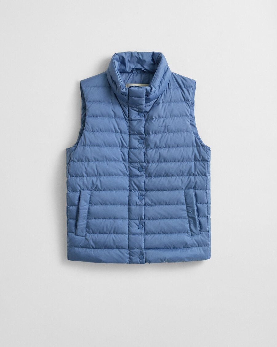 lekka kamizelka puchowa – sprany denim