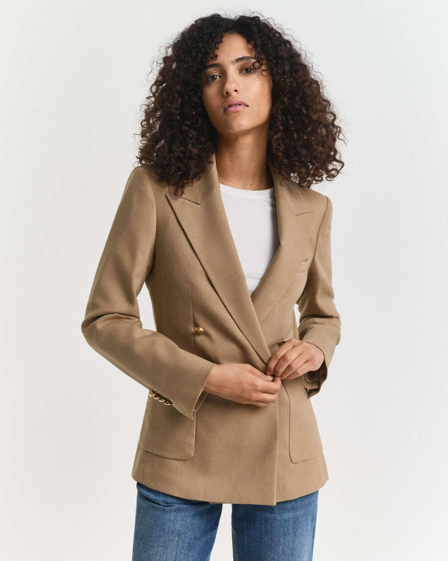 marynarka klubowa slim fit - ciepły khaki