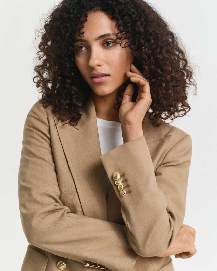 marynarka klubowa slim fit - ciepły khaki