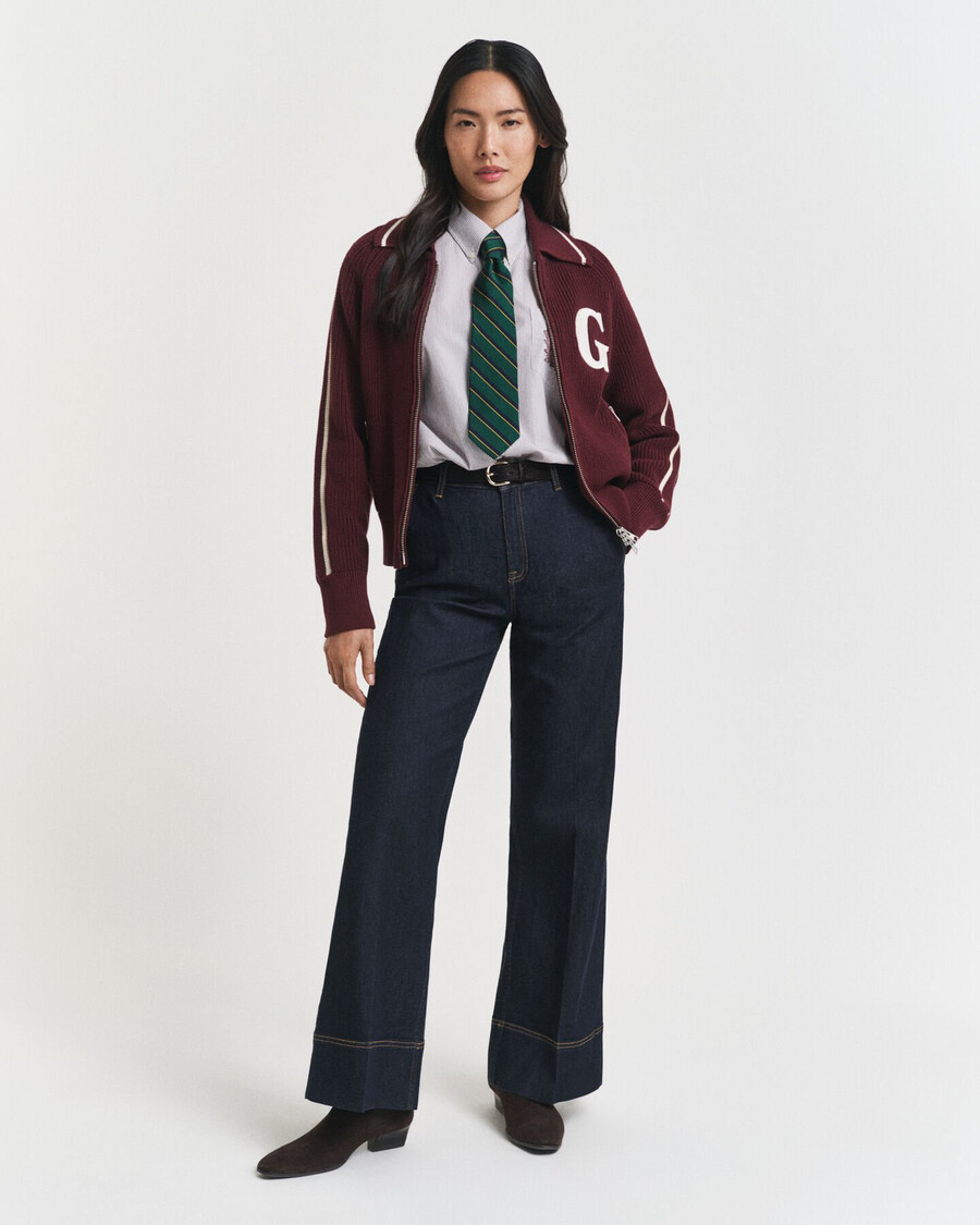 kardigan varsity zip w kolorze Śliwkowego wina