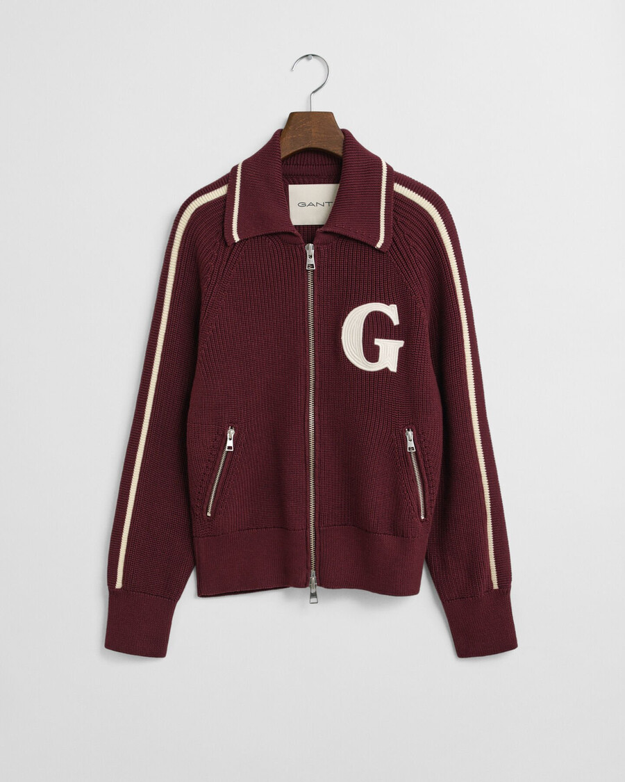 kardigan varsity zip w kolorze Śliwkowego wina