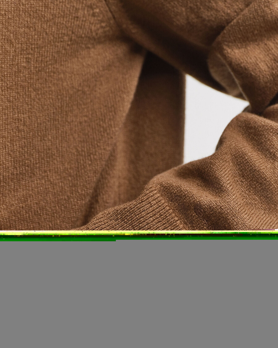 bluza z kapturem superfine lambswool zip – ciepła khaki