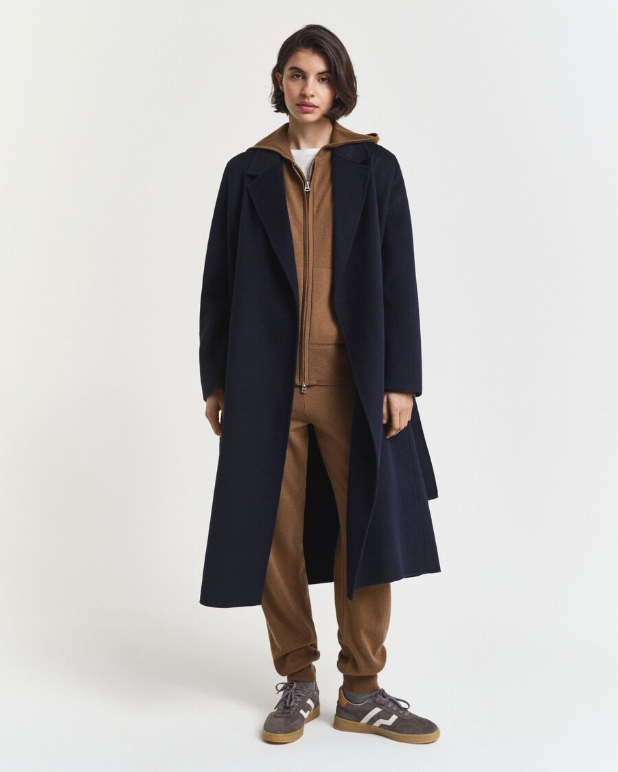 bluza z kapturem superfine lambswool zip – ciepła khaki