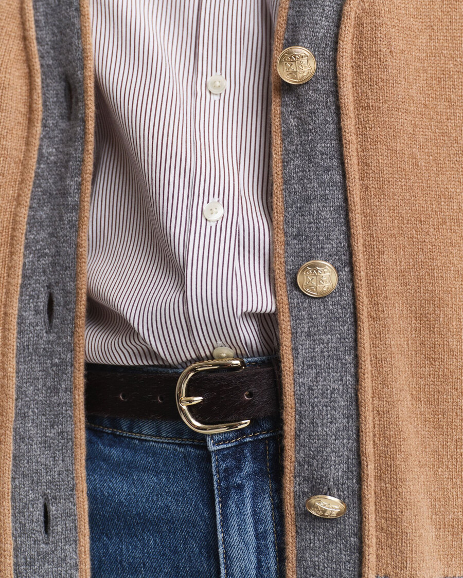 kardigan varsity vneck - whiskey brown