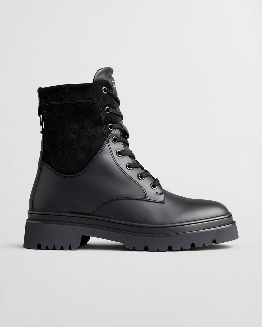 skórzane buty sznurowane aligrey – czarne