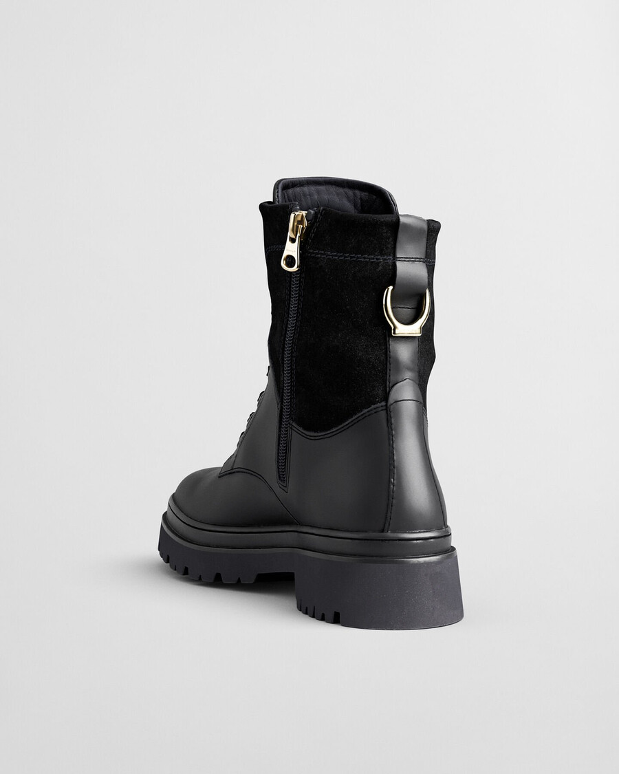 skórzane buty sznurowane aligrey – czarne