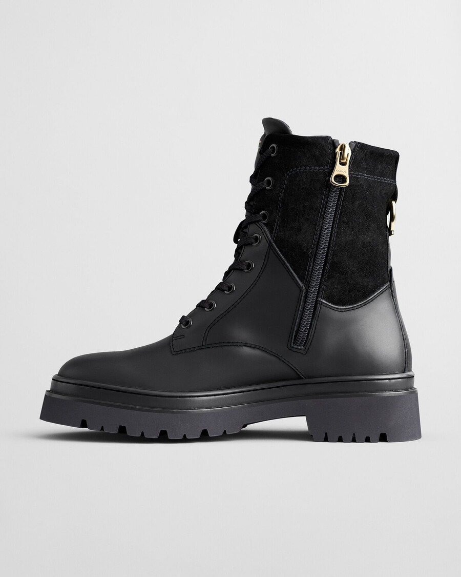 skórzane buty sznurowane aligrey – czarne