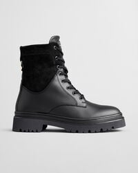 skórzane buty sznurowane aligrey – czarne