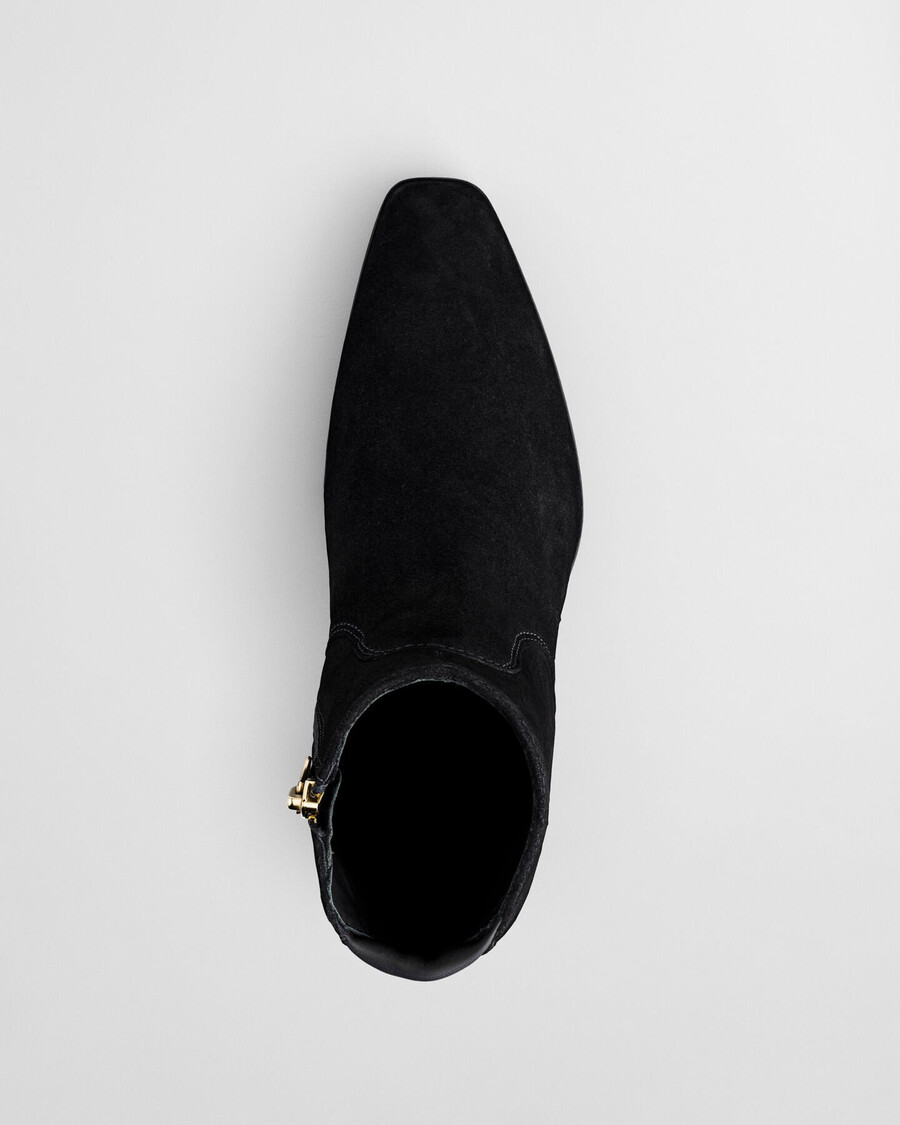 zamszowe buty bassotte – czarne
