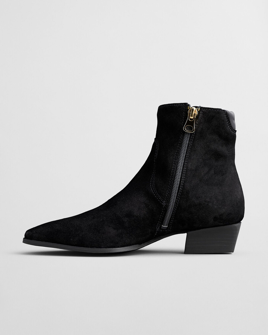 zamszowe buty bassotte – czarne