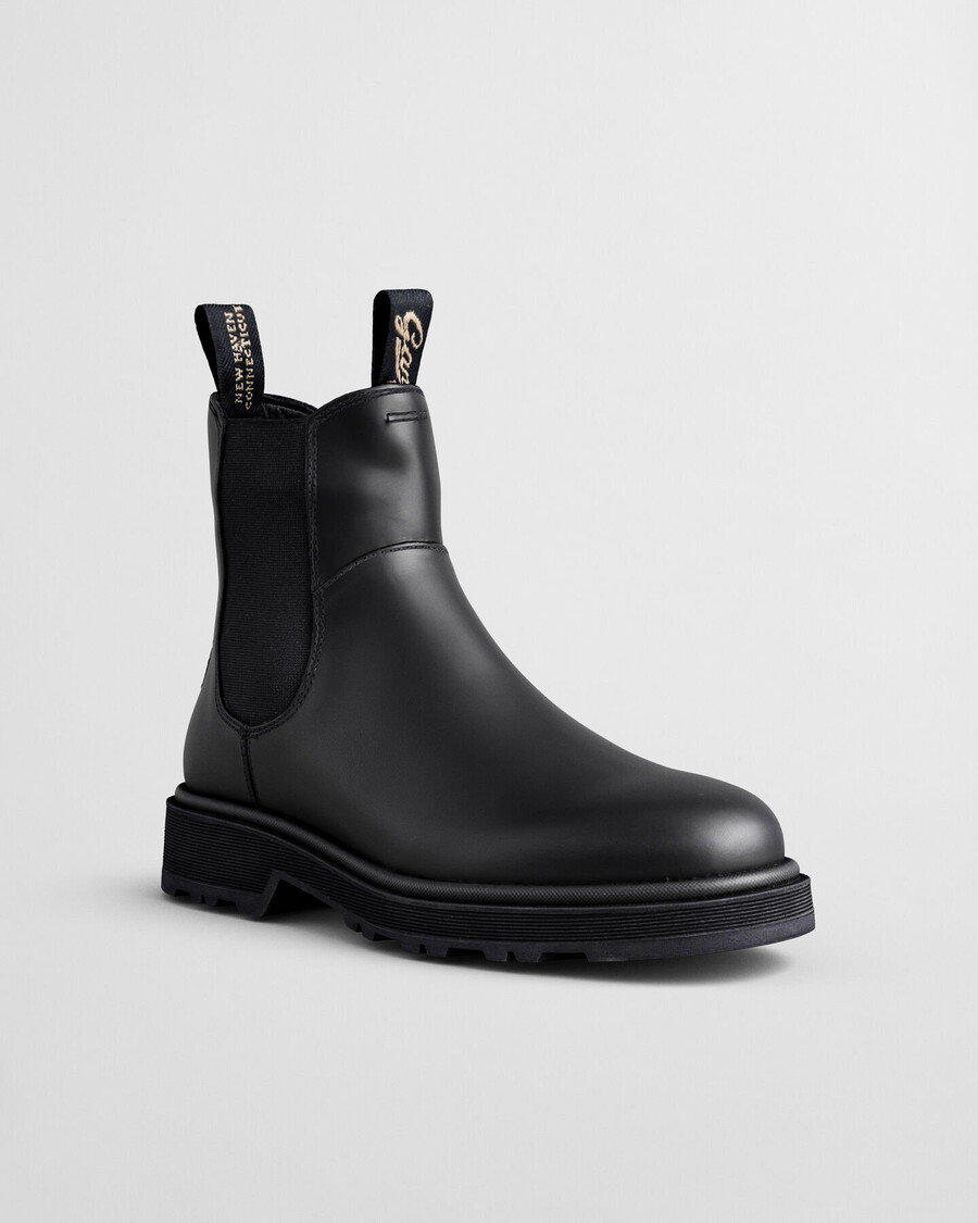 botki chelsea wootlynne leather – czarne