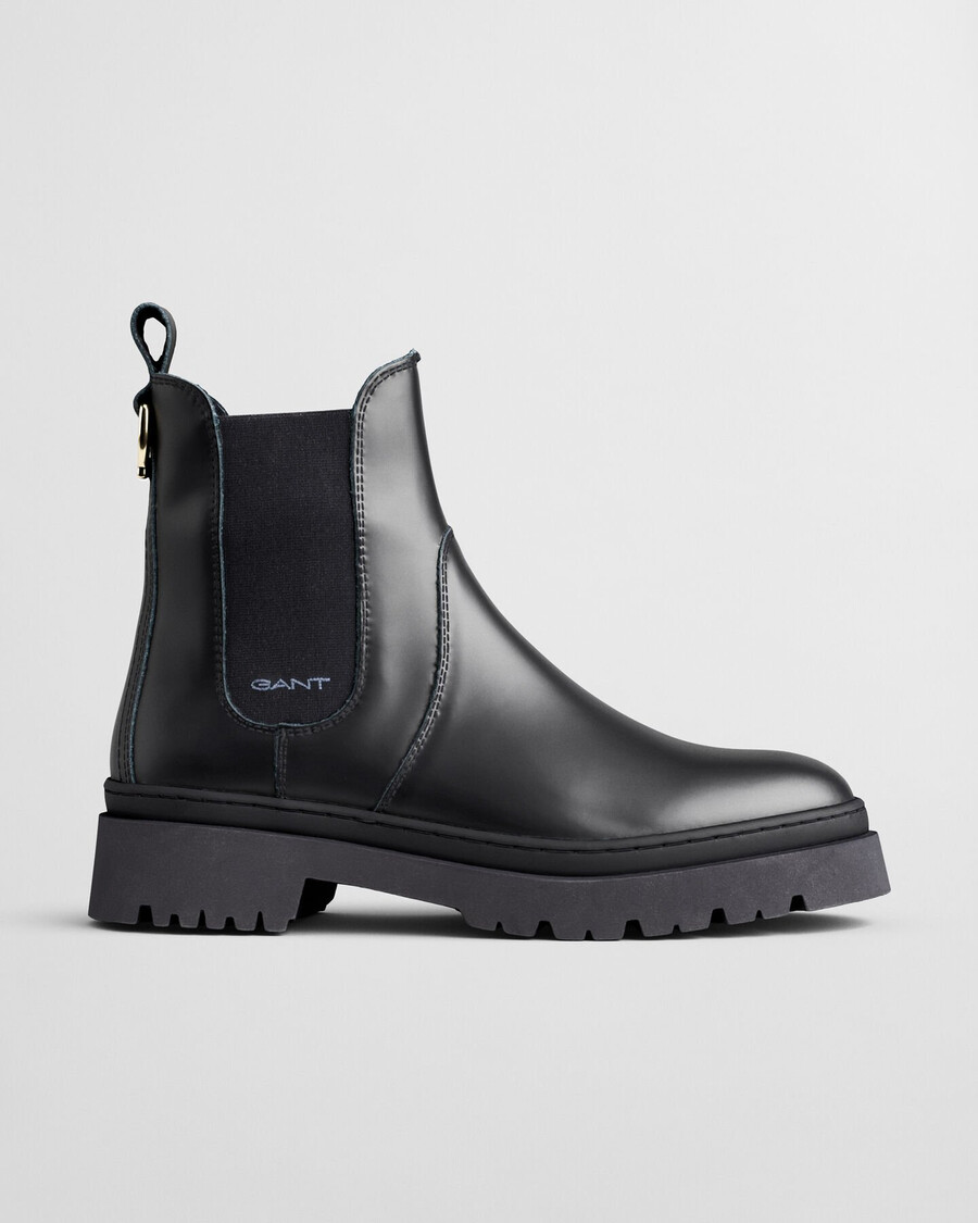 botki chelsea aligrey leather – czarne