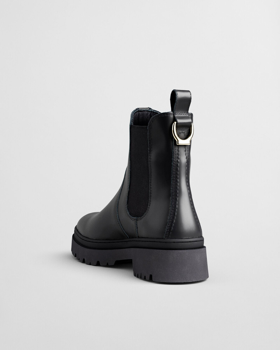 botki chelsea aligrey leather – czarne