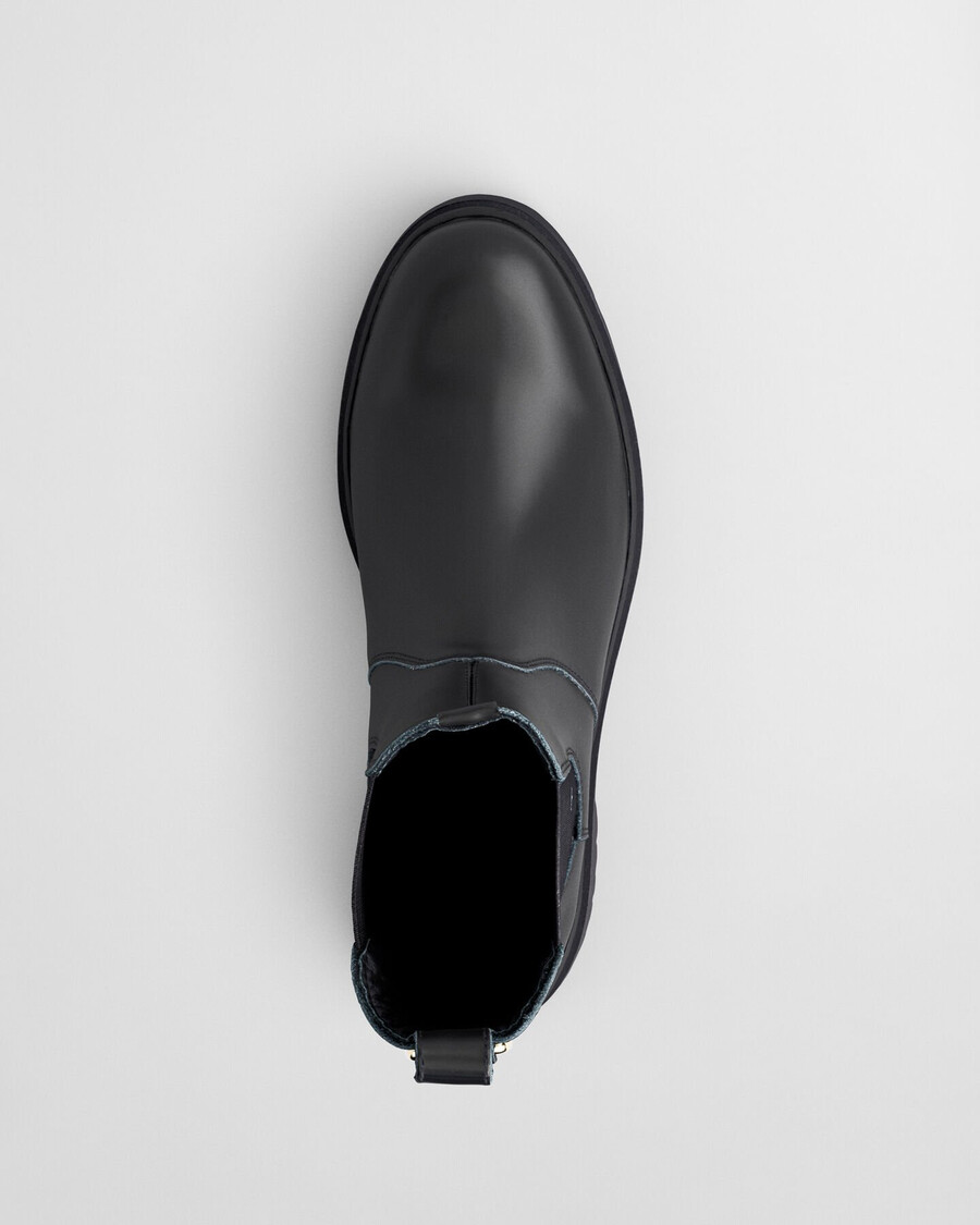 botki chelsea aligrey leather – czarne