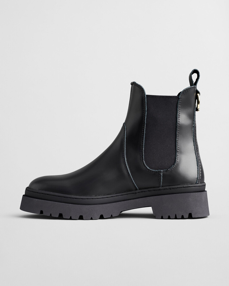 botki chelsea aligrey leather – czarne