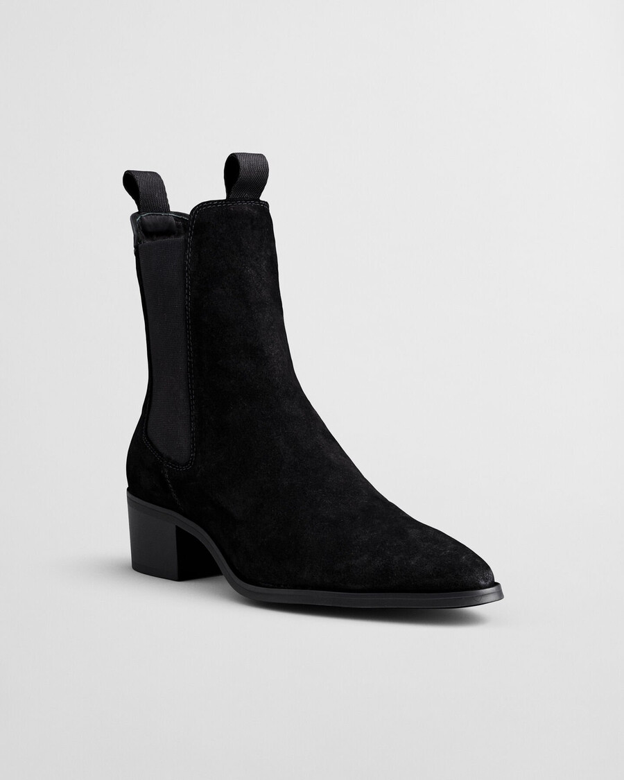 botki chelsea st broomly suede – czarne