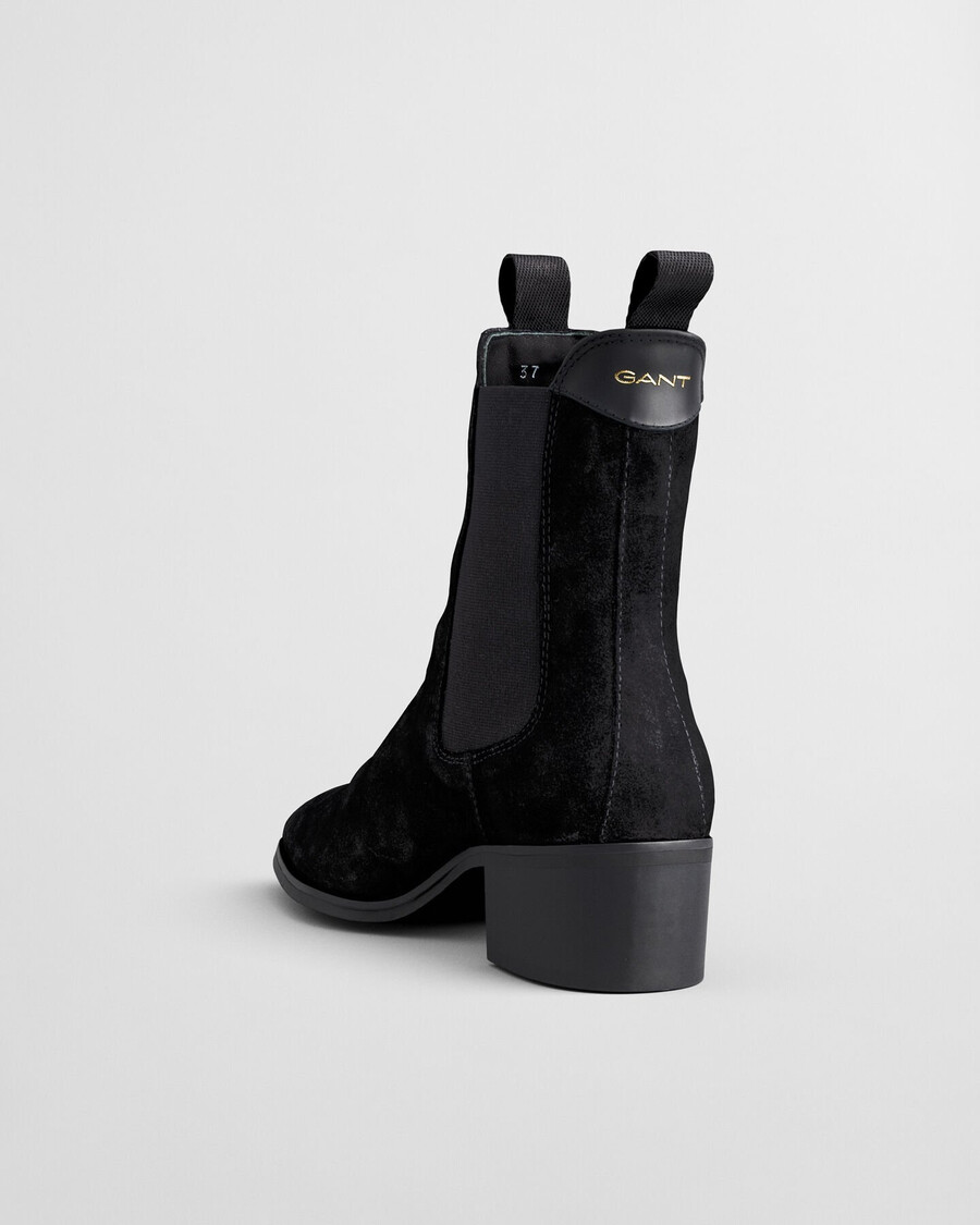 botki chelsea st broomly suede – czarne